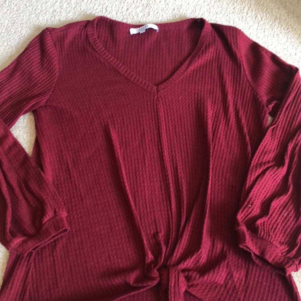 Waffle front tie knit